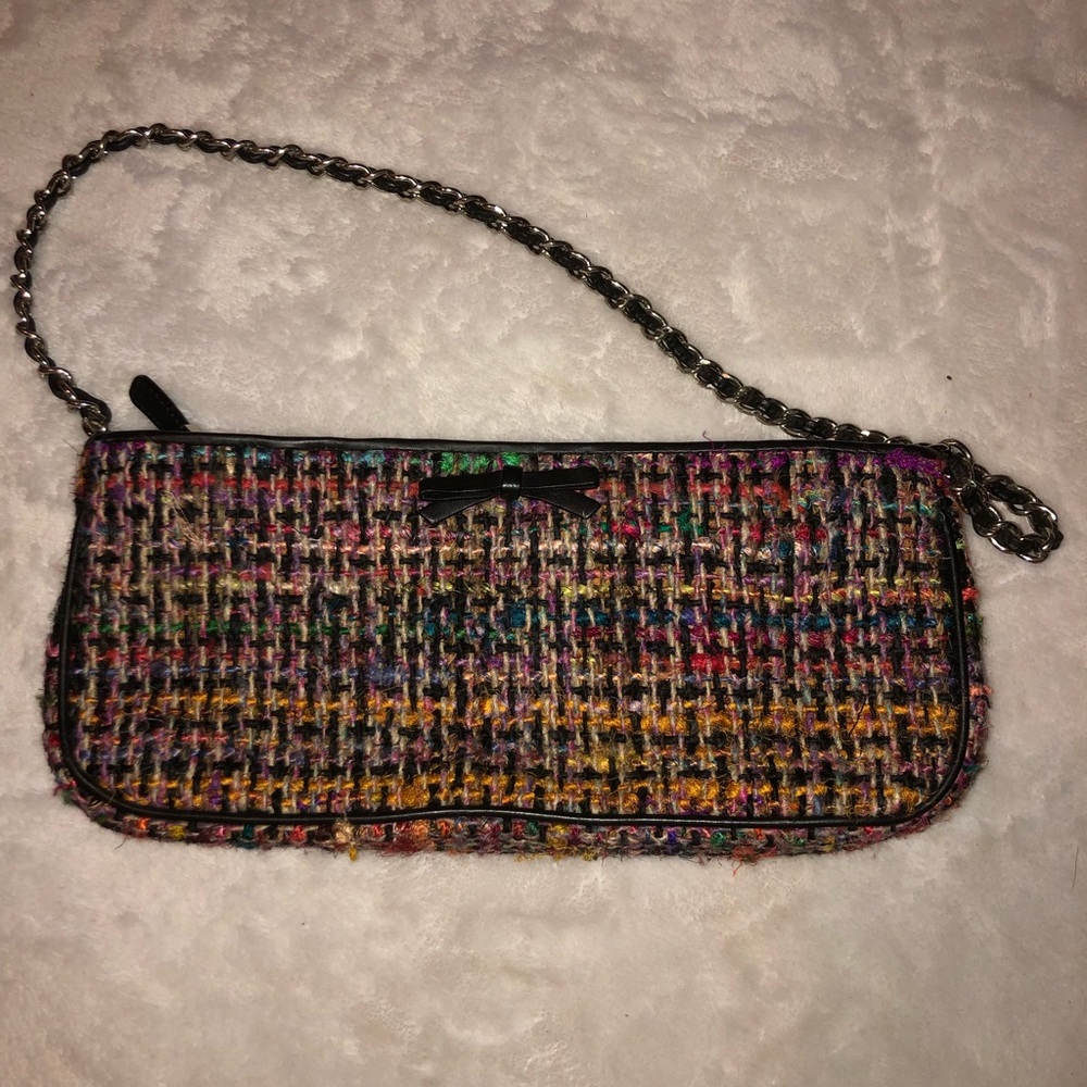 Multicolor crochet knit small handbag